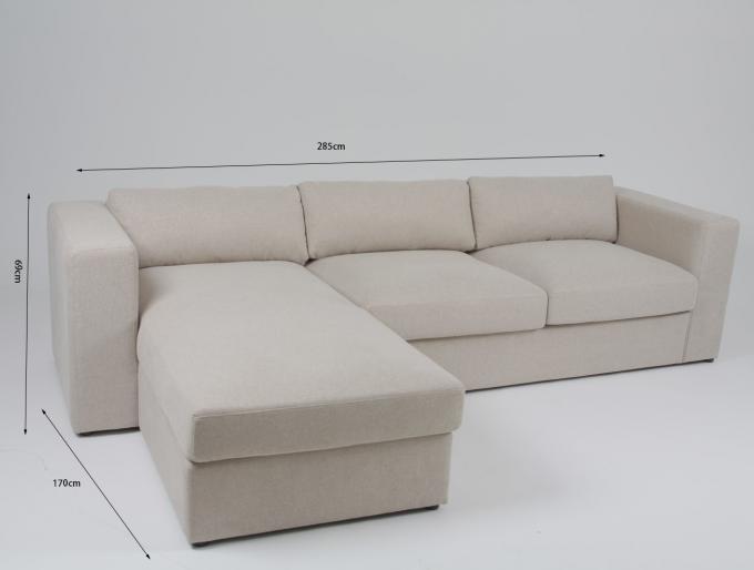 Contemporary 3 Seater L Shape Fabric White Velvet Sectional Sofa 2